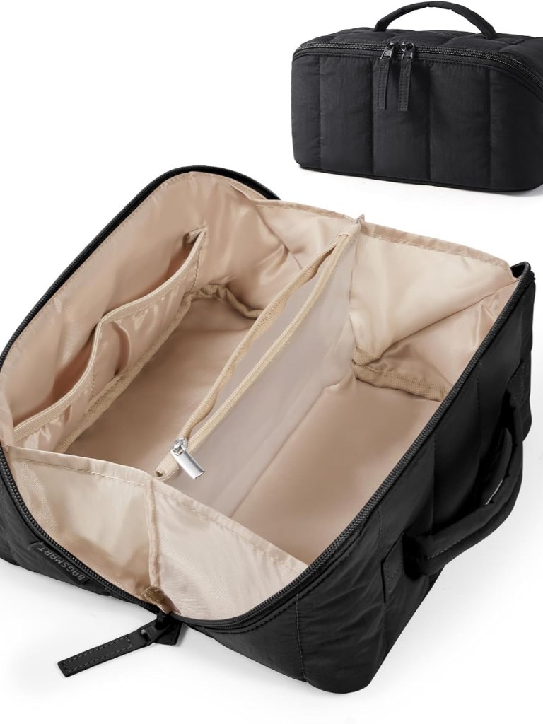 Travel Makeup Bag For Women, Portable Water-Resistant Cosmetic Case, Puffy Padde